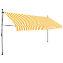 markise m. LED-lys manuel betjening 400 cm hvid og orange