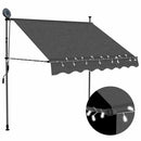 markise m. LED-lys manuel betjening 150 cm antracitgrå
