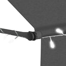 markise m. LED-lys manuel betjening 200 cm antracitgrå
