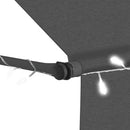 markise m. LED-lys manuel betjening 300 cm antracitgrå