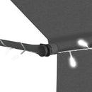 markise m. LED-lys manuel betjening 400 cm antracitgrå