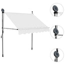 markise m. LED-lys manuel betjening 100 cm cremefarvet