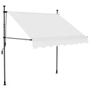 markise m. LED-lys manuel betjening 150 cm cremefarvet