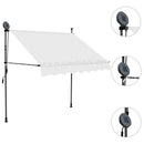markise m. LED-lys manuel betjening 150 cm cremefarvet