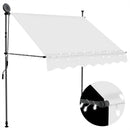markise m. LED-lys manuel betjening 200 cm cremefarvet
