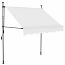 markise m. LED-lys manuel betjening 200 cm cremefarvet