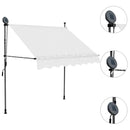 markise m. LED-lys manuel betjening 200 cm cremefarvet