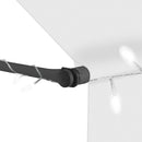 markise m. LED-lys manuel betjening 200 cm cremefarvet