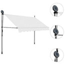 markise m. LED-lys manuel betjening 250 cm cremefarvet