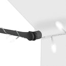 markise m. LED-lys manuel betjening 250 cm cremefarvet