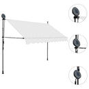 markise m. LED-lys manuel betjening 300 cm cremefarvet