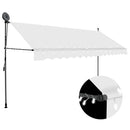 markise m. LED-lys manuel betjening 400 cm cremefarvet
