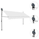 markise m. LED-lys manuel betjening 400 cm cremefarvet