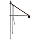 markise m. LED-lys manuel betjening 150 cm orange og brun