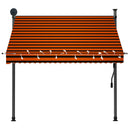 markise m. LED-lys manuel betjening 200 cm orange og brun