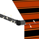 markise m. LED-lys manuel betjening 300 cm orange og brun