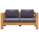 havesofa med hynder 140 cm massivt akacietræ grå