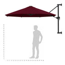 væghængt parasol med metalstang 300 cm bordeauxfarvet