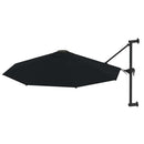 væghængt parasol med metalstang 300 cm sort