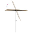 haveparasol med aluminiumstang 180x110 cm gråbrun