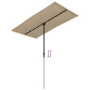 haveparasol med aluminiumstang 180x110 cm gråbrun