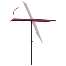 haveparasol med aluminiumstang 180x110 cm bordeauxrød