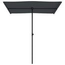 haveparasol med aluminiumstang 180x110 cm sort