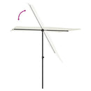 haveparasol med aluminiumsstang 2x1,5 m sandhvid