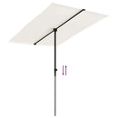 haveparasol med aluminiumsstang 2x1,5 m sandhvid