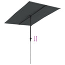 haveparasol med aluminiumstang 2x1,5 m antracitgrå