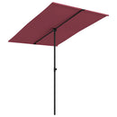 haveparasol med aluminiumsstang 2x1,5 m bordeauxrød