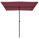 haveparasol med aluminiumsstang 2x1,5 m bordeauxrød