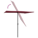 haveparasol med aluminiumsstang 2x1,5 m bordeauxrød
