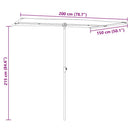 haveparasol med aluminiumsstang 2x1,5 m bordeauxrød