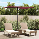haveparasol med aluminiumsstang 2x1,5 m bordeauxrød