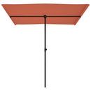 haveparasol med aluminiumstang 2x1,5 m terracotta