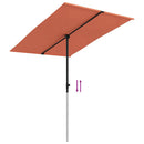 haveparasol med aluminiumstang 2x1,5 m terracotta