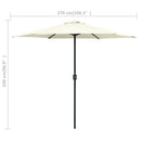 parasol med aluminiumsstang 270x246 cm sandhvid