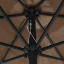 haveparasol med aluminiumstang 270x246 cm gråbrun