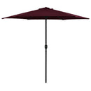 haveparasol med aluminiumstang 270x246 cm bordeauxrød