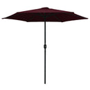 haveparasol med aluminiumstang 270x246 cm bordeauxrød