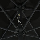 haveparasol med aluminiumstang 270x246 cm sort