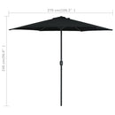 haveparasol med aluminiumstang 270x246 cm sort