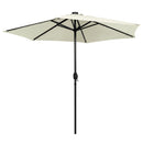 parasol med LED-lys og aluminiumsstang 270 cm sandhvid