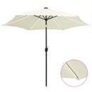 parasol med LED-lys og aluminiumsstang 300 cm sandhvid