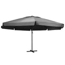 haveparasol med aluminiumstang 600 cm antracitgrå