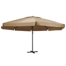 haveparasol med aluminiumstang 600 cm gråbrun
