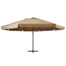 haveparasol med aluminiumstang 600 cm gråbrun