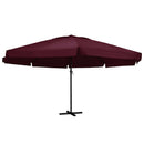 haveparasol med aluminiumstang 600 cm bordeauxrød