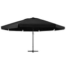 udendørs parasol med aluminiumsstang 600 cm sort